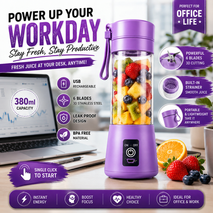 Portable USB Rechargeable Mini Blender Bottle