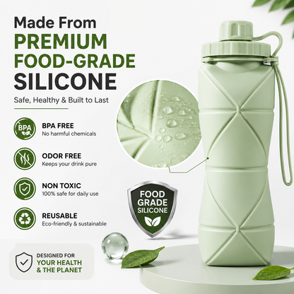 600ml Foldable Silicone Water Bottle