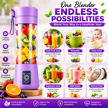 Portable USB Rechargeable Mini Blender Bottle