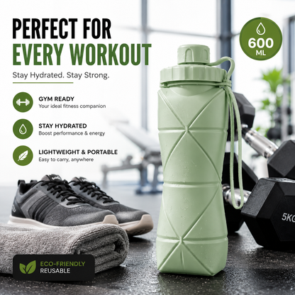 600ml Foldable Silicone Water Bottle