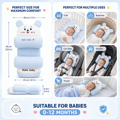 Baby Head Shaping Sleep Pillow | Newborn Anti-Flat Head Support Cushion